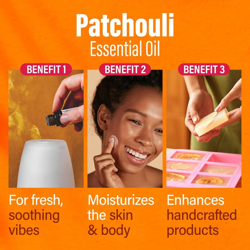 hana H'ana Patchouli Essential Oil - 1.02 Fl Oz - for Hair, Skin, Diffuser, Aromatherapy, DIY Candle & Soap Making - Image 5